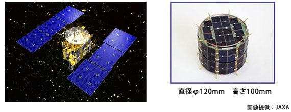はやぶさ探査機イメージ　と 「ミネルバ」